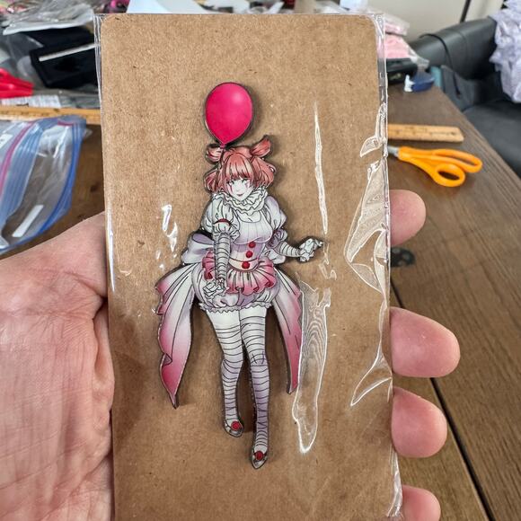 Clown Girl Halloween Horror BIG Enamel Pin-ONLY ONE - Picture 6 of 6